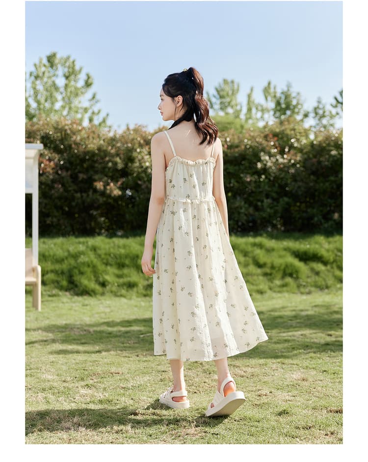 花柄 ファッション 小花柄ナチュラルフレアワンピース