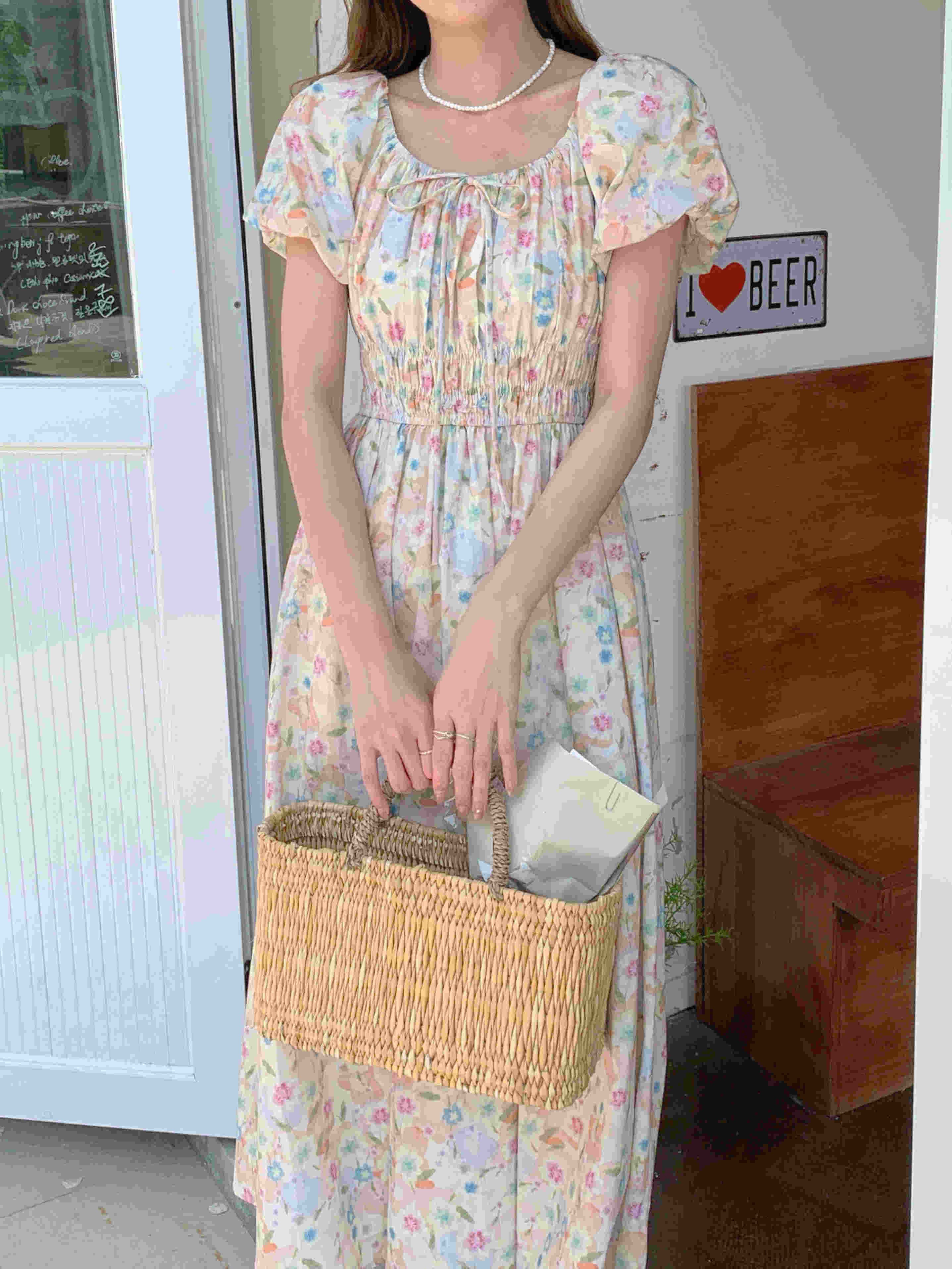 花柄 ファッション 【２０２５年夏新作】優雅な花柄ロングワンピース