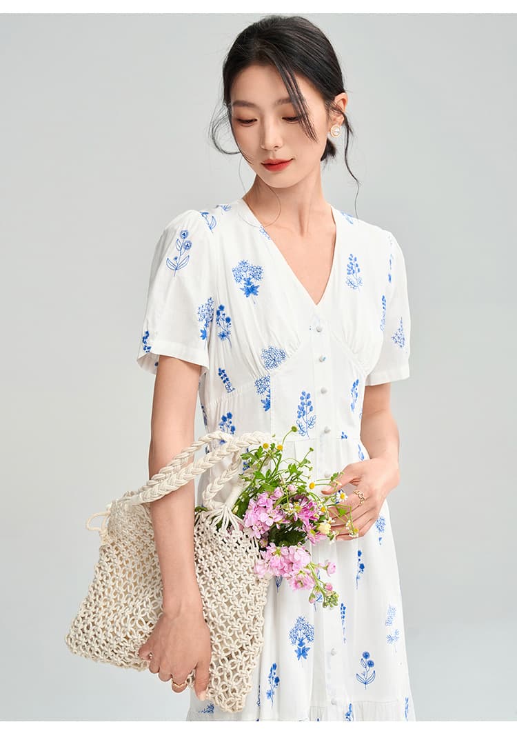 花柄 ファッション 優美な小花柄フレアワンピース