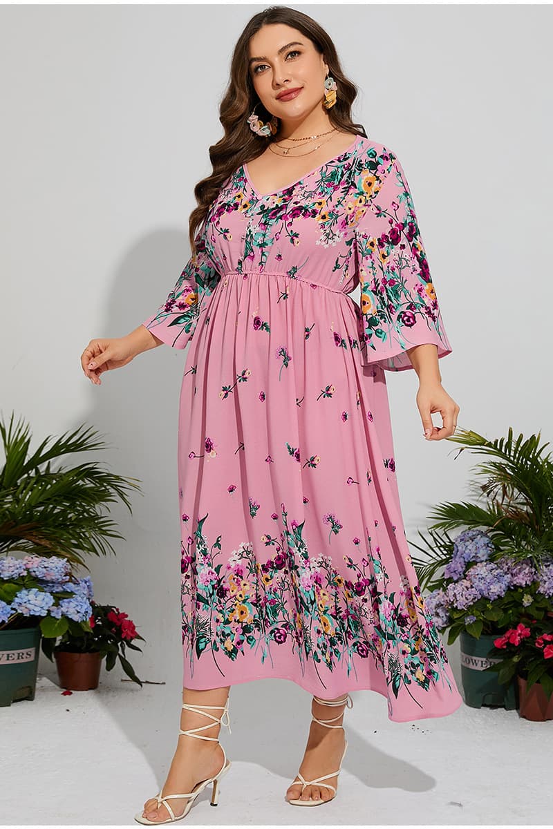 花柄 ファッション 優美な花園ワンピース