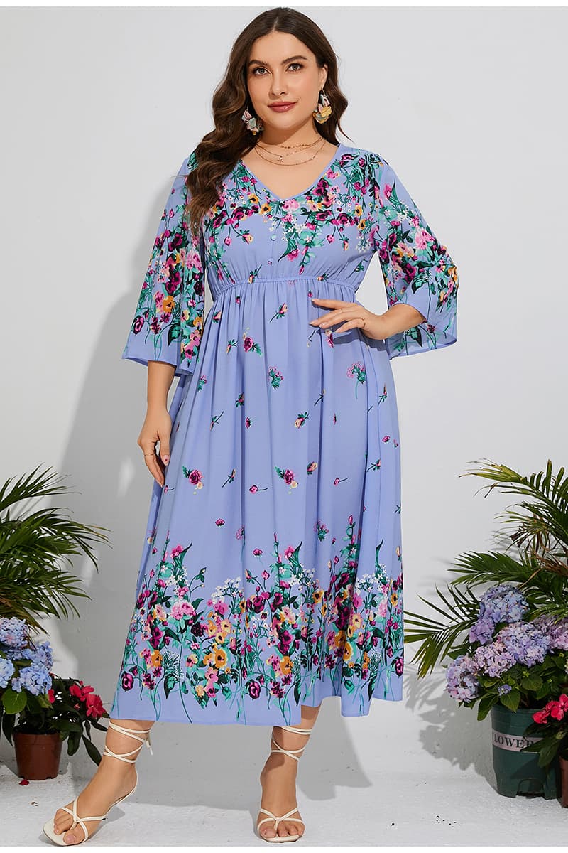 花柄 ファッション 優美な花園ワンピース