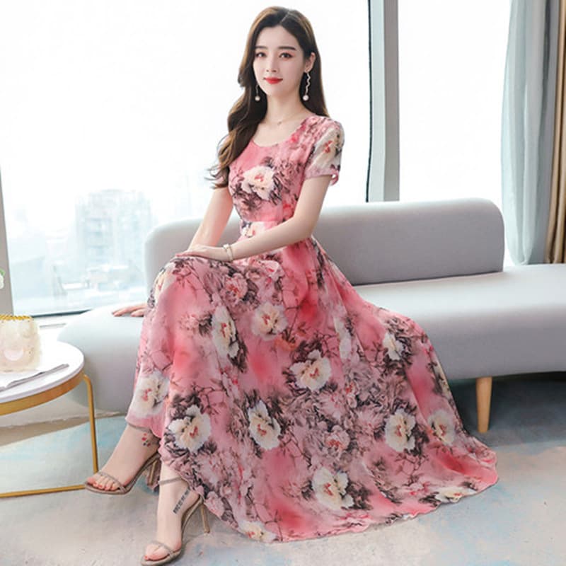 花柄 ファッション 優美な花園 ロングワンピース