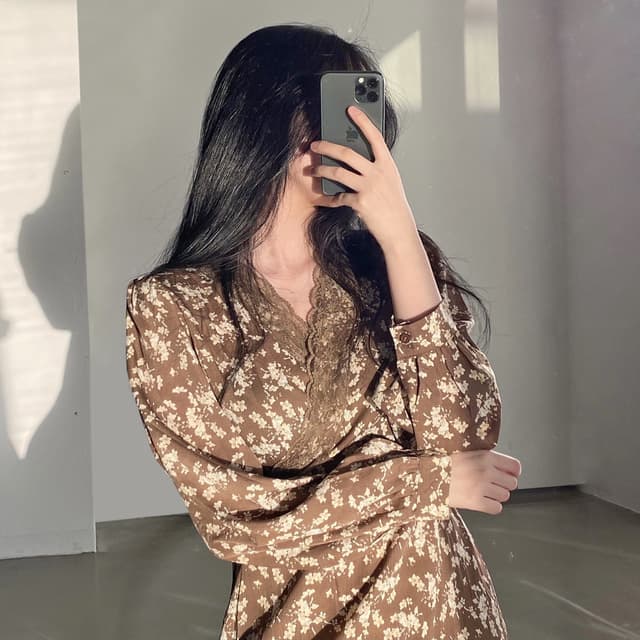 花柄 ファッション 秋色優美 花柄ティアードワンピース