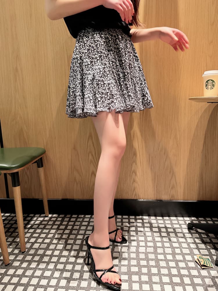 花柄 ファッション 小花模様プリーツミニスカート
