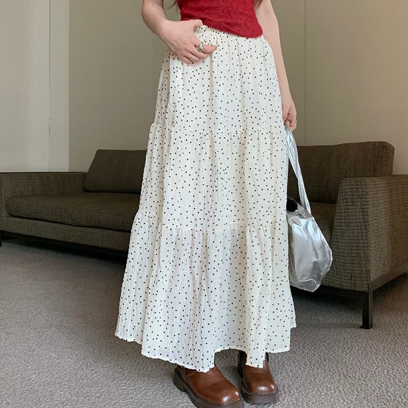 花柄 ファッション 優しい花模様のティアードロングスカート