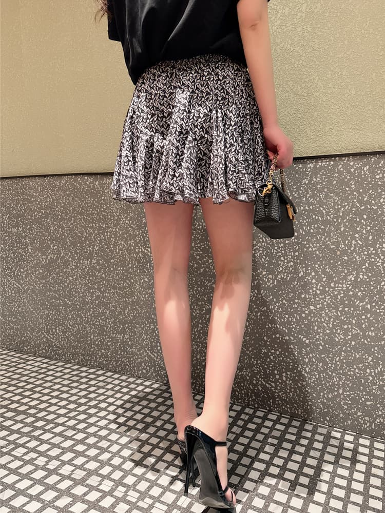 花柄 ファッション 小花模様プリーツミニスカート