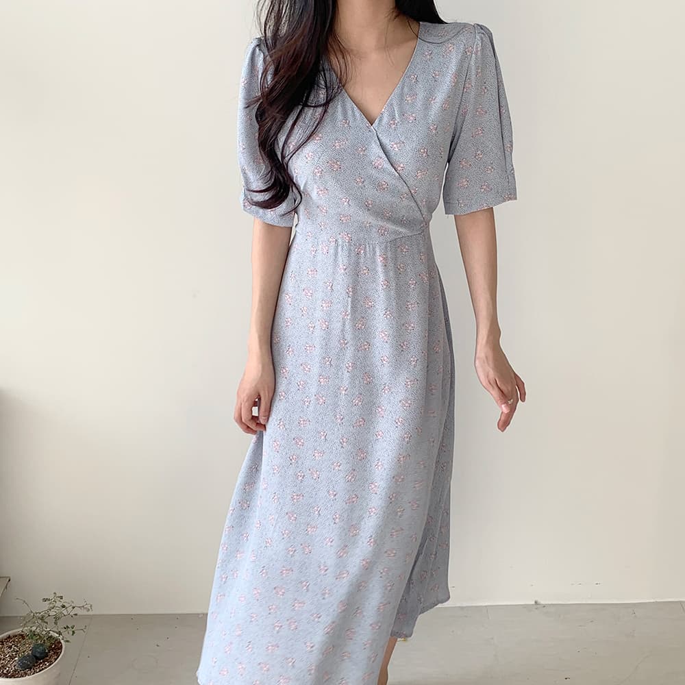 花柄 ファッション 優美な花柄ラップワンピース 春夏新作