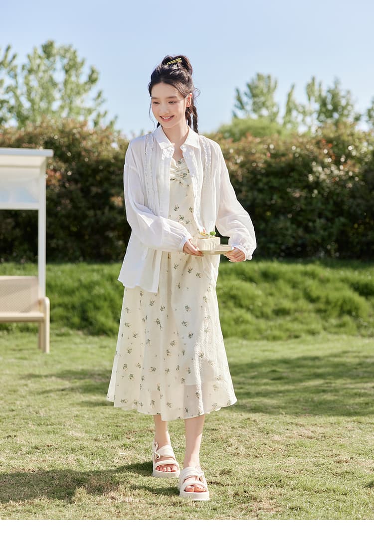 花柄 ファッション 小花柄ナチュラルフレアワンピース
