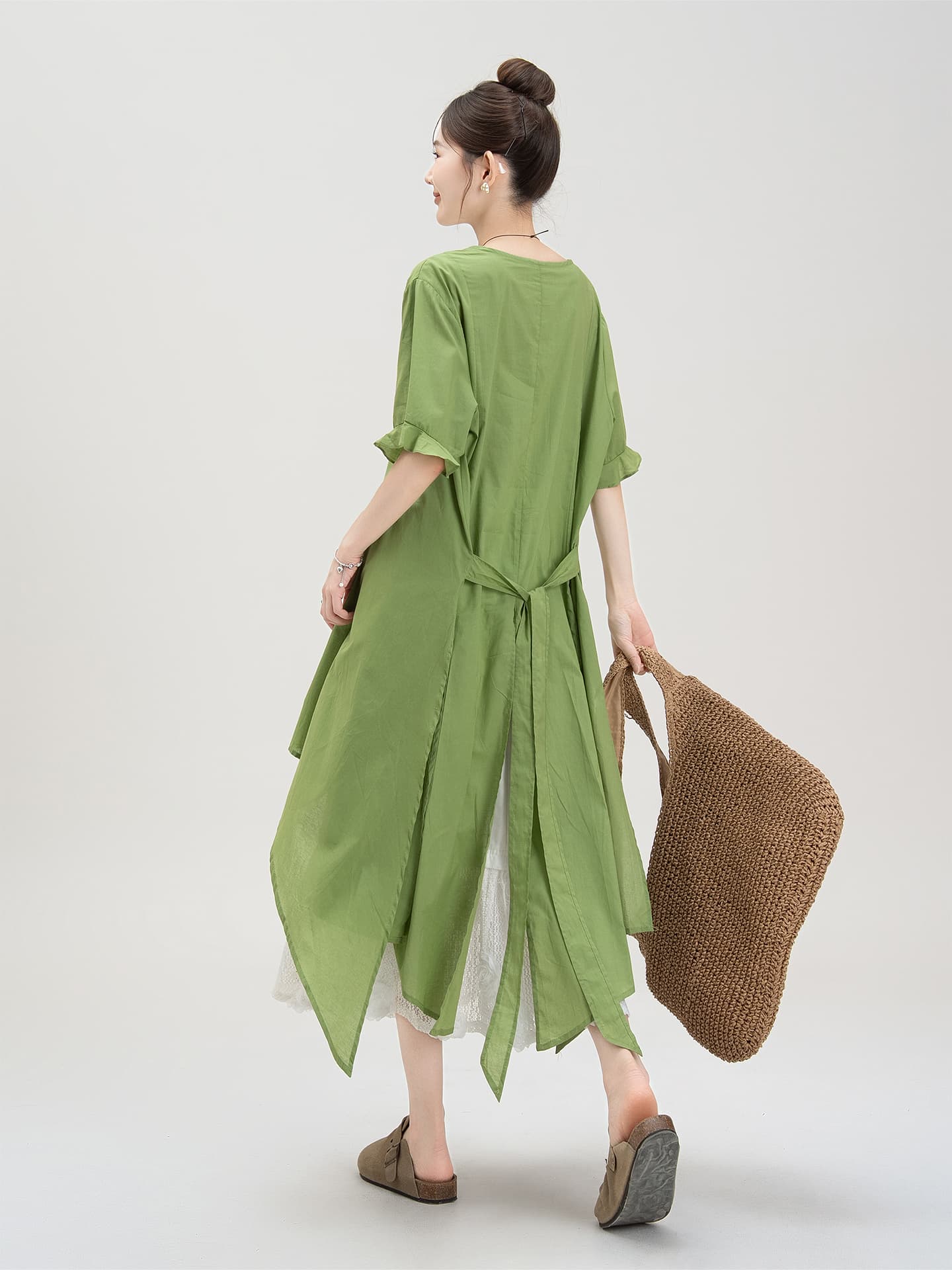花柄 ファッション レース花模様 重ね層ロングスカート