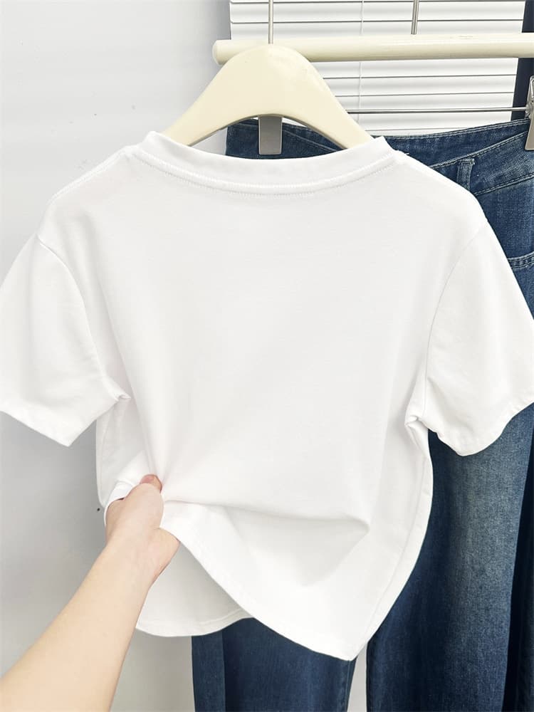 花柄 ファッション 花束のリボン 優しさ包むTシャツ