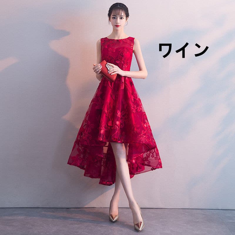 花柄 ファッション 花柄フィッシュテール ノースリーブワンピース 華やかドレス