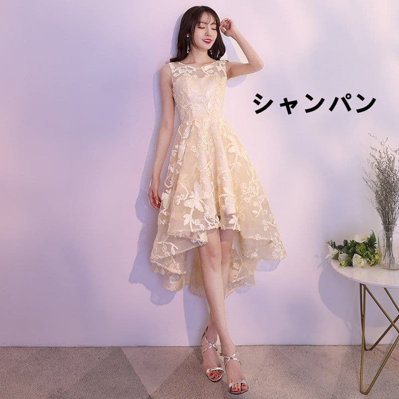 花柄 ファッション 花柄フィッシュテール ノースリーブワンピース 華やかドレス
