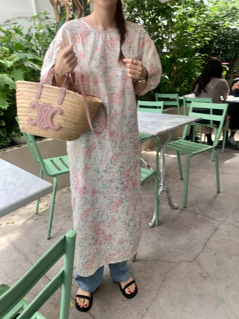 花柄 ファッション 春夏 優美花柄 ゆったりワンピース