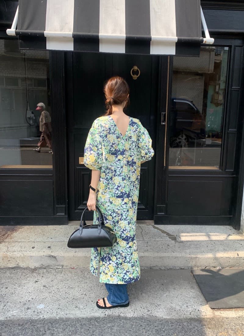 花柄 ファッション 春夏 優美花柄 ゆったりワンピース