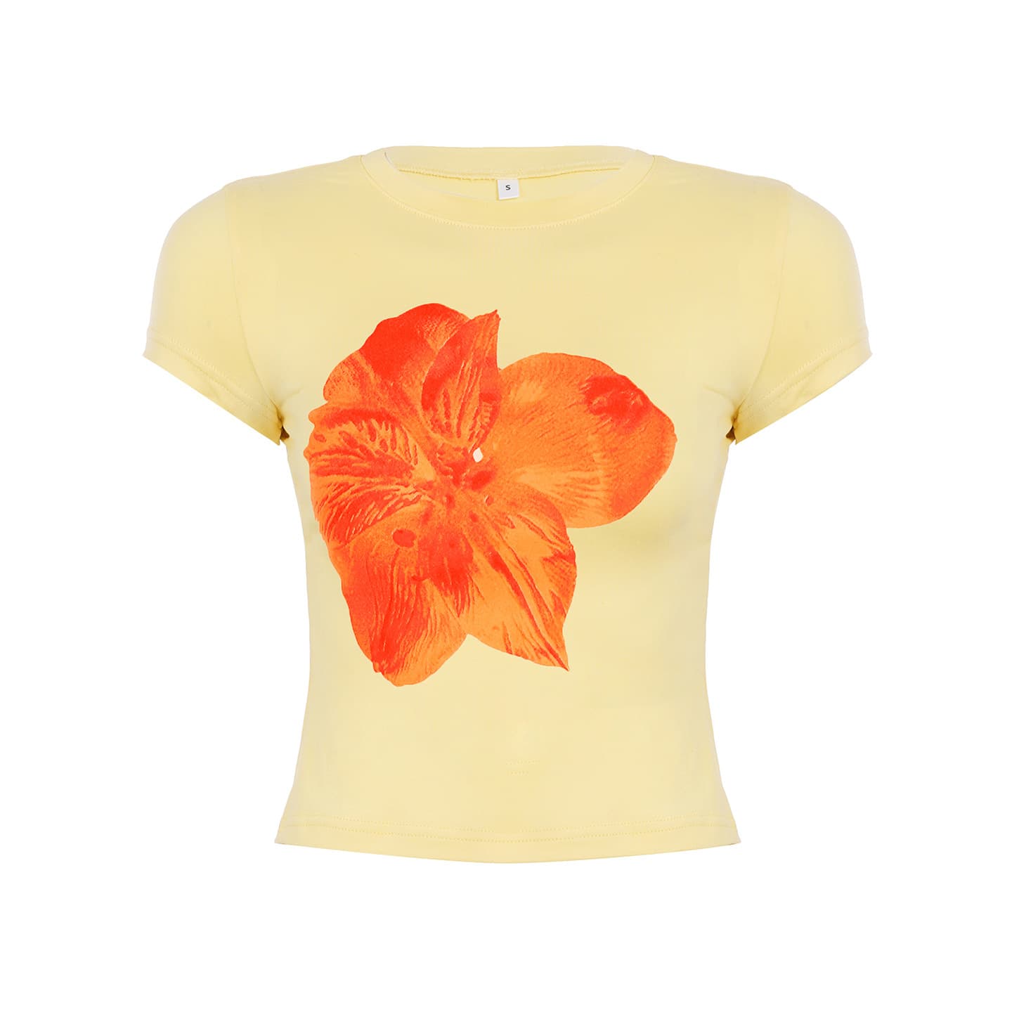 花柄 ファッション 華やか一輪花デザイン半袖Tシャツ