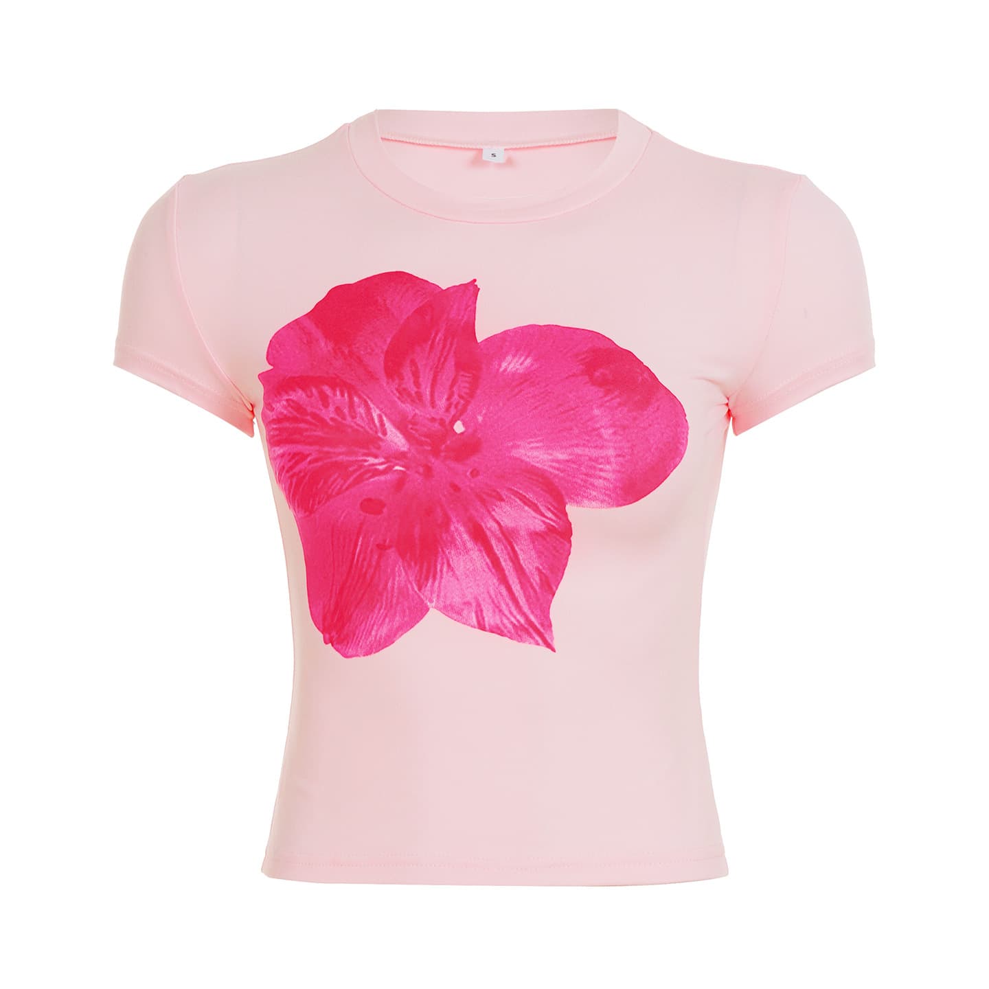 花柄 ファッション 華やか一輪花デザイン半袖Tシャツ