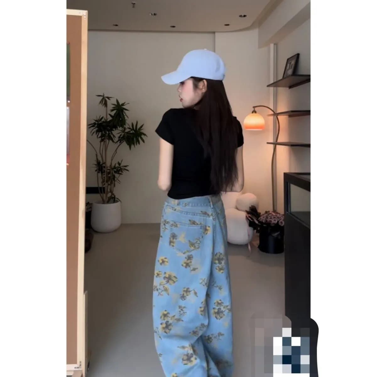 花柄 ファッション 優美な花園ワイドパンツ