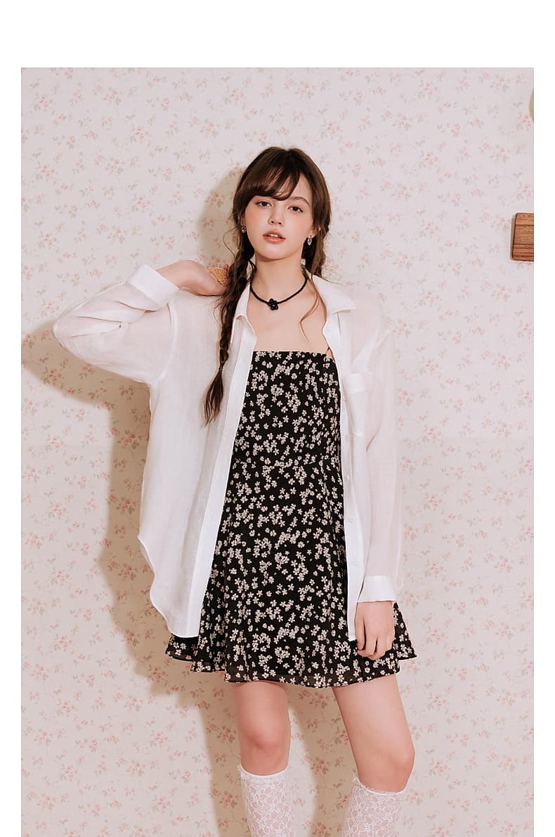 花柄 ファッション 小花柄キャミソールワンピース