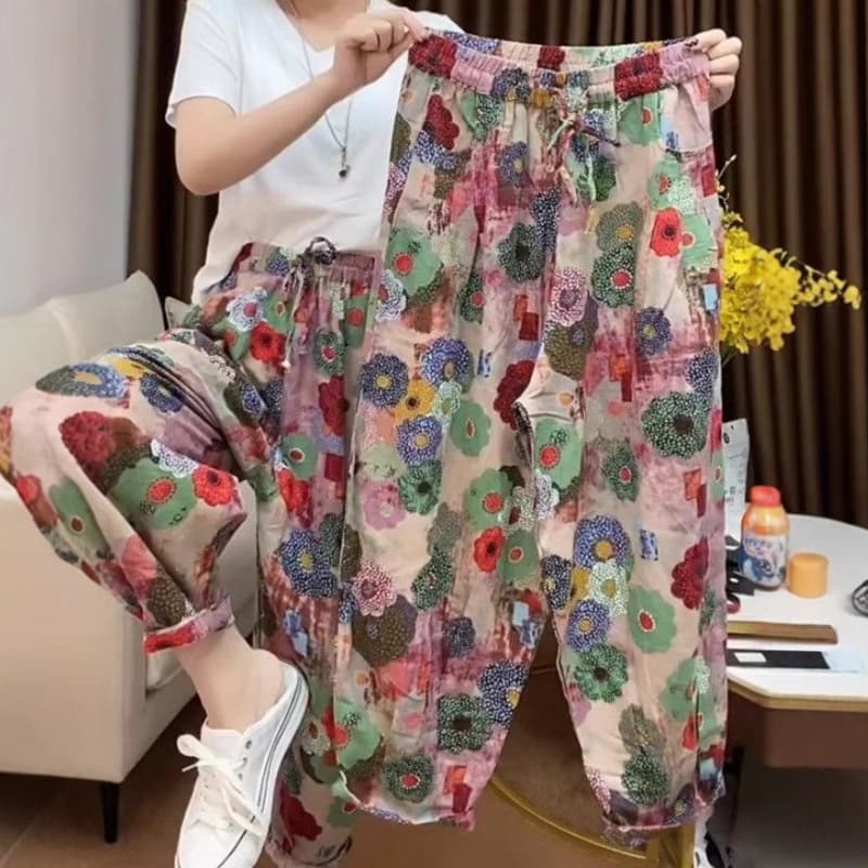 花柄 ファッション 彩り花園ワイドパンツ
