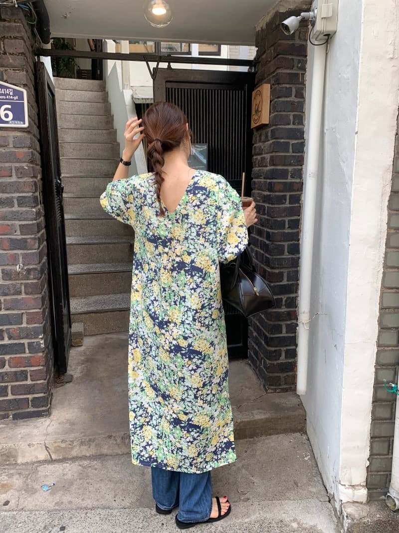 花柄 ファッション 春夏 優美花柄 ゆったりワンピース