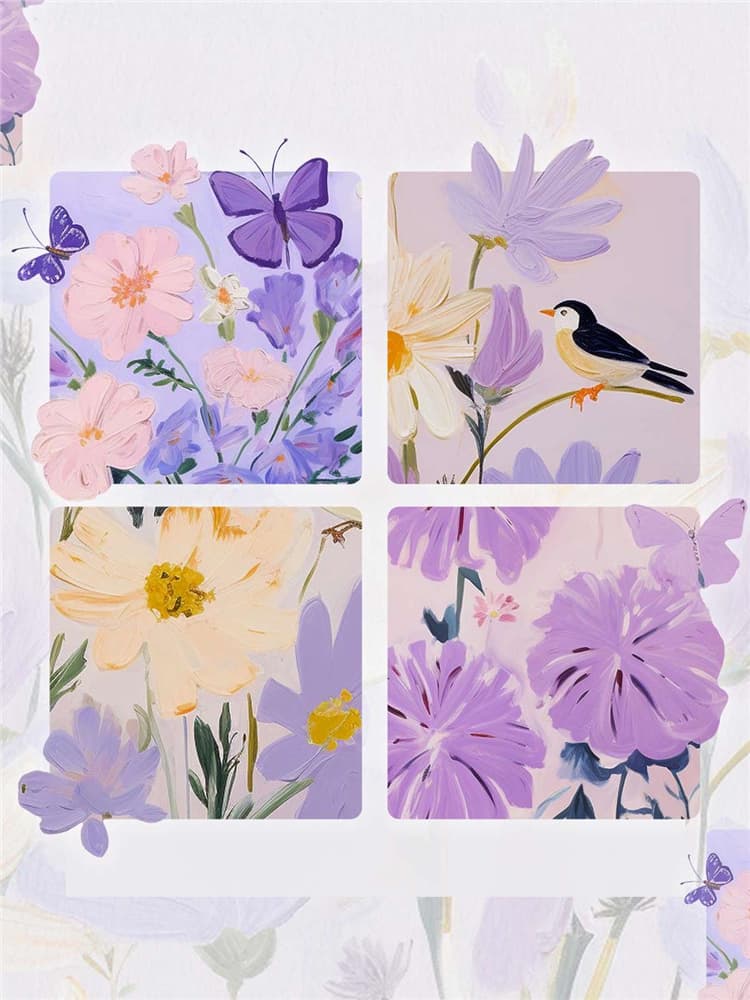 花柄 ファッション 四季の花園 コラージュTシャツ