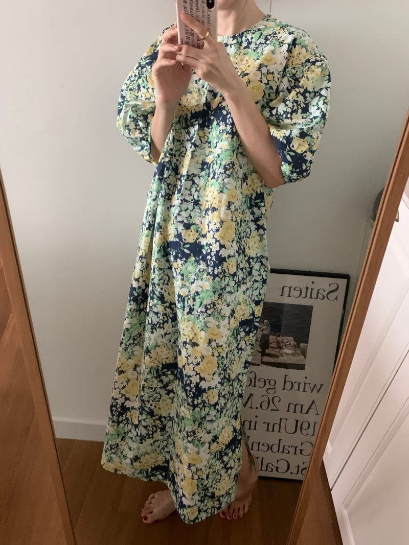 花柄 ファッション 春夏 優美花柄 ゆったりワンピース