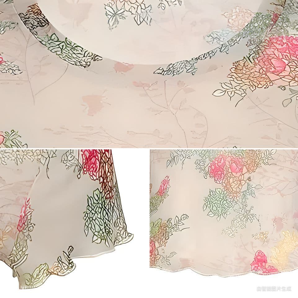 花柄 ファッション シアー花園ショートトップス
