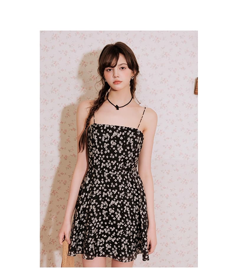 花柄 ファッション 小花柄キャミソールワンピース