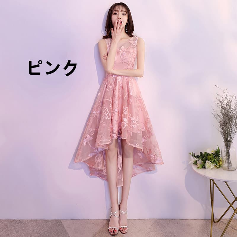 花柄 ファッション 花柄フィッシュテール ノースリーブワンピース 華やかドレス